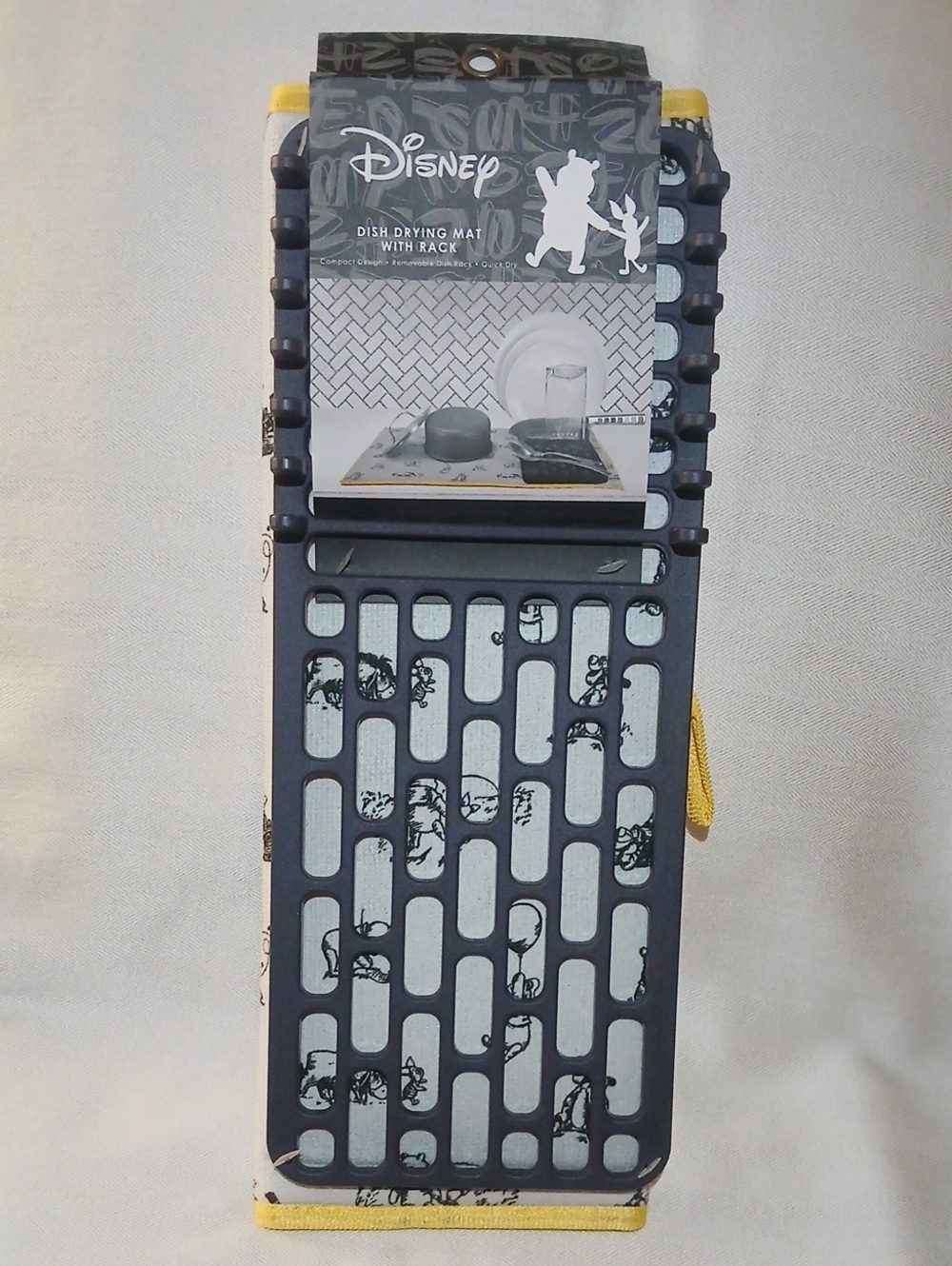 New Disney Winnie The Pooh & Friends Dish Drying Mat With Rack